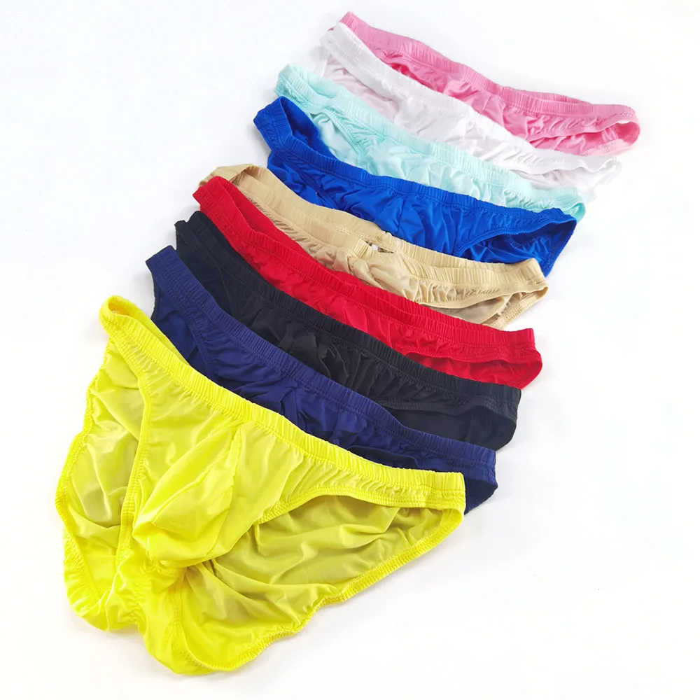 9 Color Sexy Ultra-thin Milk Silk Bag Scrotum with Separate Buttocks Style Men's Briefs DOYEAH 5045