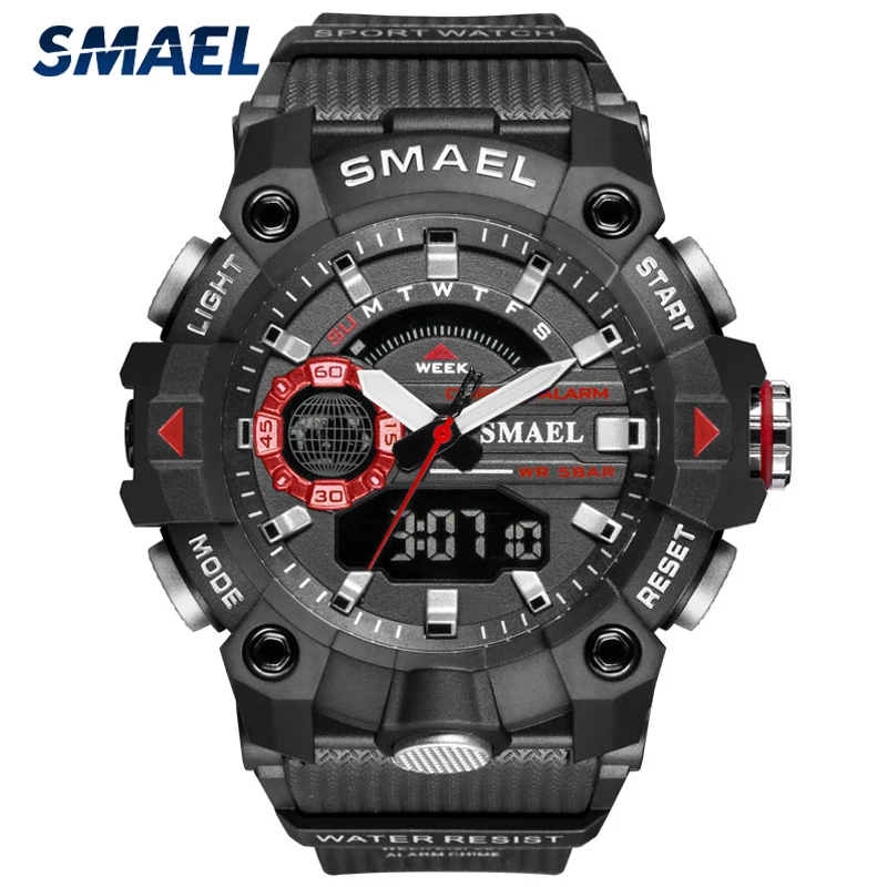 Luxury Watch Dual-Display SMAEL Military Masculino Digital Sport Waterproof Luminous