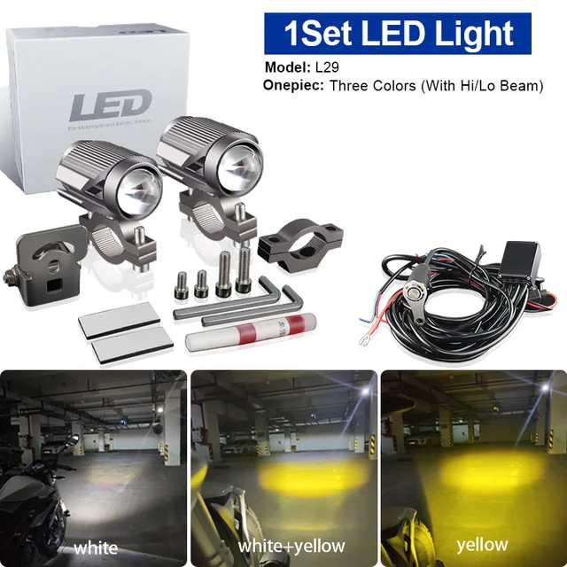 TRK502X Motorcycle Headlight Front Foglight  12V LED Headlamp Spotlights Head Light FOR Benelli TRK502 X TRK 502X 2021 TRK 502 1Set L29 Tri-color