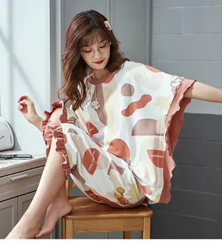 

Women Pajama Sets Summer Cotton pajamas Short Sleeve Sleepwear Pijama Girl Homewear Pyjamas Nightwear Set