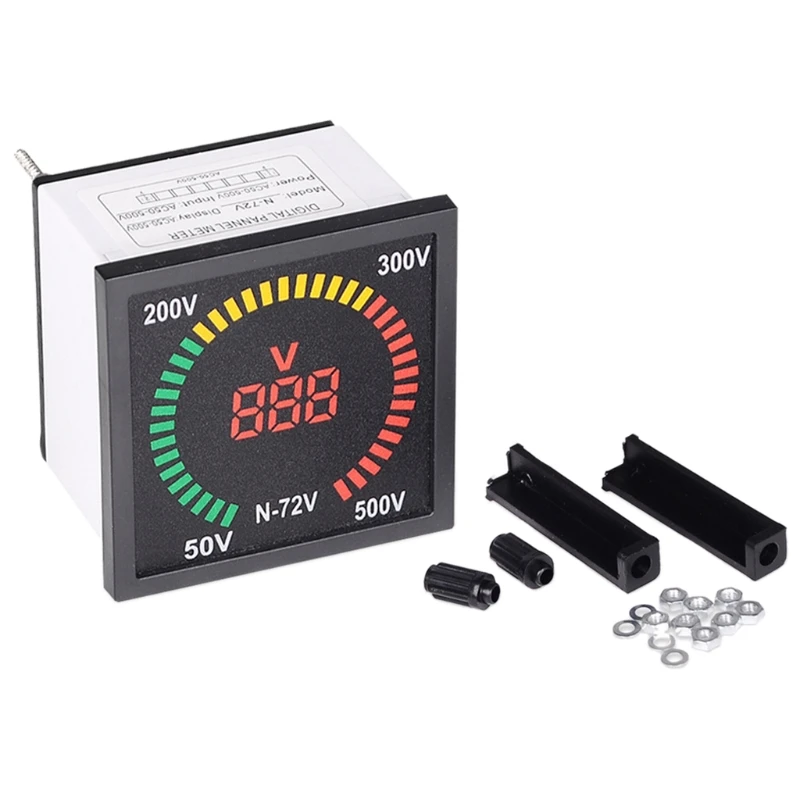 

AC 50V-500V 72mm Panel LED Display Voltmeter Voltage Indicator 68mm Hole Size