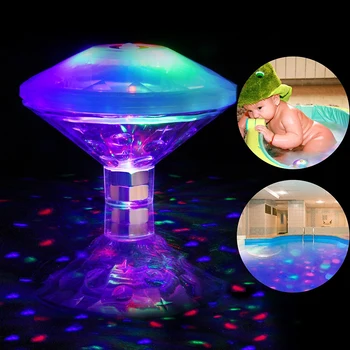 

1PC Colorful Pattern Bathtub Lamp Diamond Style Bath Creative Swimming Pool Decoration Lamp Underwater LED Disco Lights 7 Modes