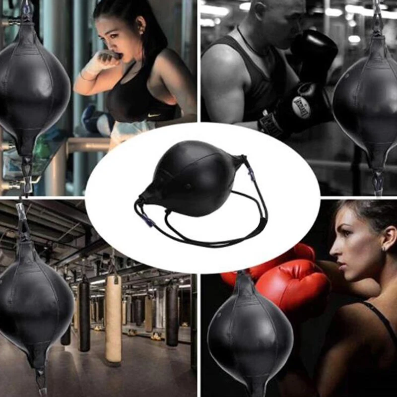 Pu Leather Punching Ball Pear Boxing Bag Reflex Speed Balls Muay Thai Fitness Training Double End Boxing Speed Ball Adults Kids