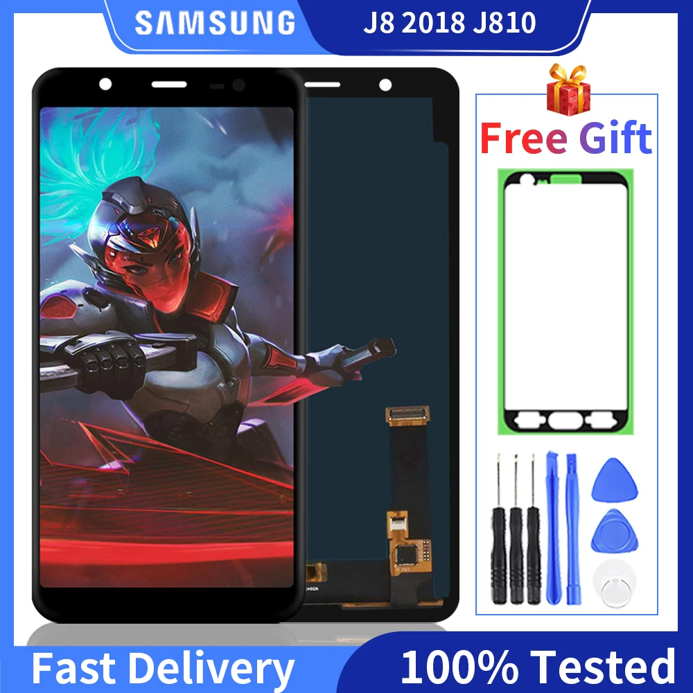 100% протестированный AMOLED ЖК-дисплей для Samsung Galaxy J8 2018 J810 SM - J800M J810F J810Y сенсорный