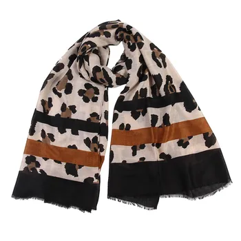 

Fashion Women Adult Scarves Cotton Leopard Print Long Scarf Shawls foulard femme bufanda sjaal pañuelos de mujer para el cuello