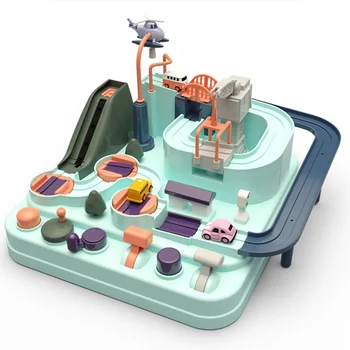 

Education Railcar Toy Eco-Friendly Baby Adventure Toy Car Macaron Color Table Games Boy and Girl Puzzle Toys