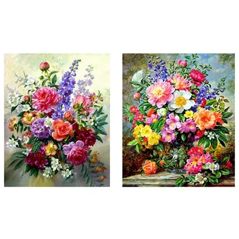 

2 Set Full Round Drill DIY Diamond Painting Embroidery Cross Stitch 3D Home Decor, a & B