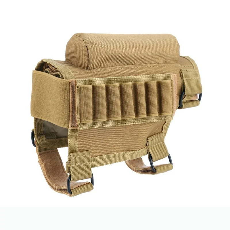 Tactical Buttstock Cheek Rest Gun Accessories Military Hunting Bag Ammo Shell Pouch Riser Pad Bullet Cartridges Holder