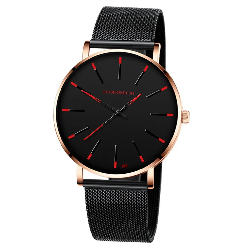 Mens Watch Luminous ECONOMICXI Brand Quartz Casual Business Male Waterproof Leather Strap WristWatch Clock Relogio Masculino - Color: I