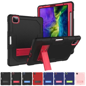 

1x Heavy Duty Armor Stand Case For Apple iPad Pro 11 2018/2020 Shockproof Protective Shell For Kids Silicone Rubber Tablet Cover