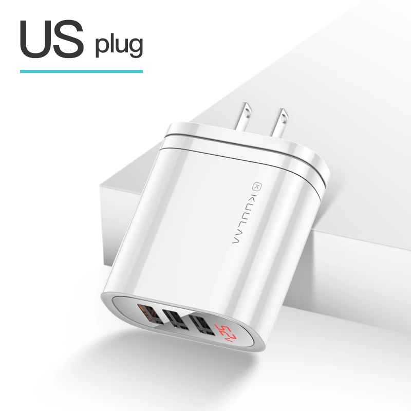 KUULAA USB зарядное устройство 30 Вт Быстрая зарядка 3,0 QC3.0 Быстрая зарядка мульти разъем зарядное устройство для мобильного телефона для iPhone samsung Xiaomi huawei - Тип штекера: US White