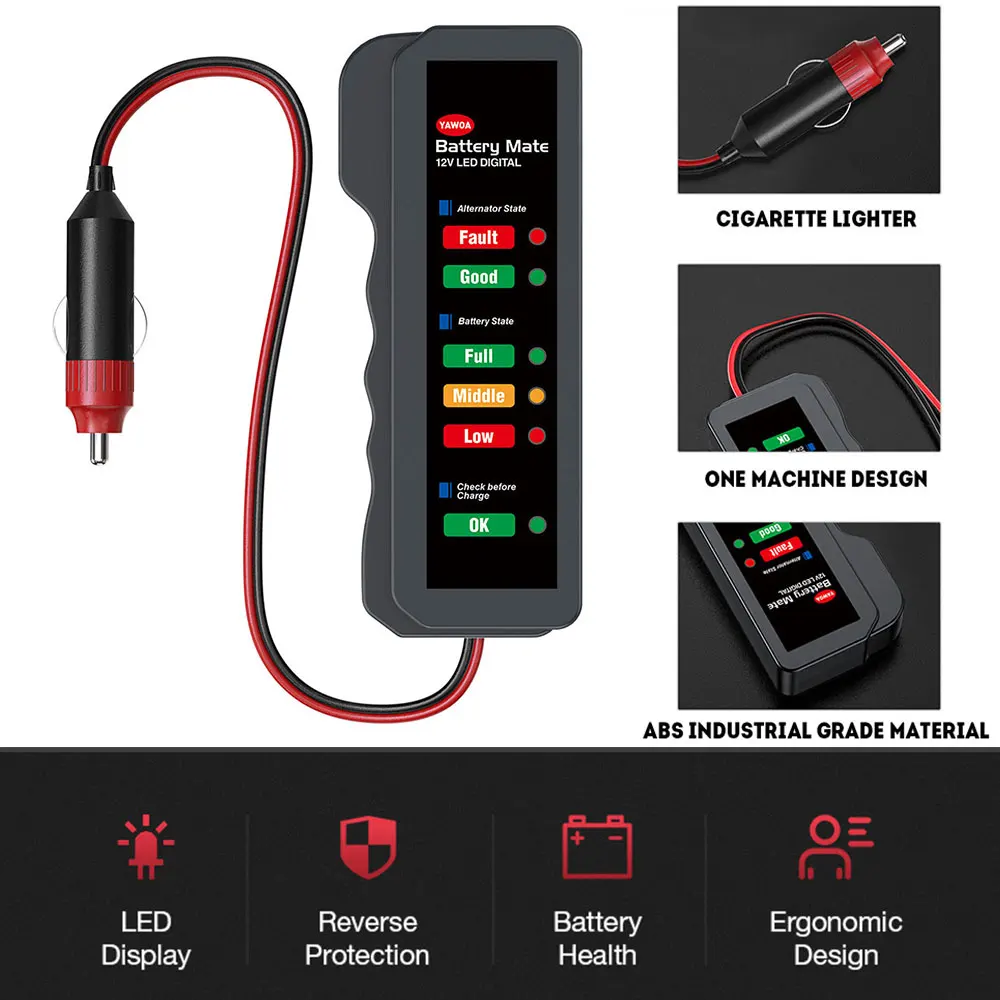 12V car battery tester, battery tester, cigarette lighter Alternator