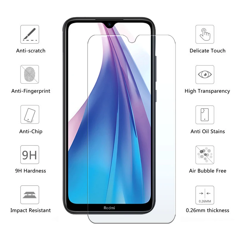 Закаленное защитное стекло для Xiaomi Redmi Note 8 t 2 шт.|Защитные стёкла и плёнки| |