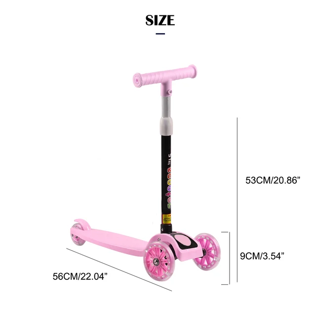 Kids Children Scooter 3 Wheel T Bar Balance Riding Kick Scooters LED Wheel Adjustable Scooter Kids Birthday Gift Fun Sport Toy 6