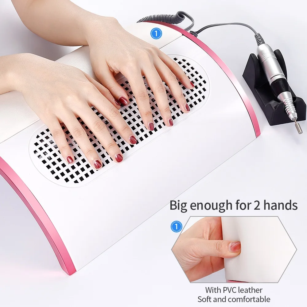Cena 48W 2 IN 1 do paznokci wiertarka odpylacz do paznokci Manicure z 3 potężne wentylatory odkurzacz Manicure narzędzia do pedicure