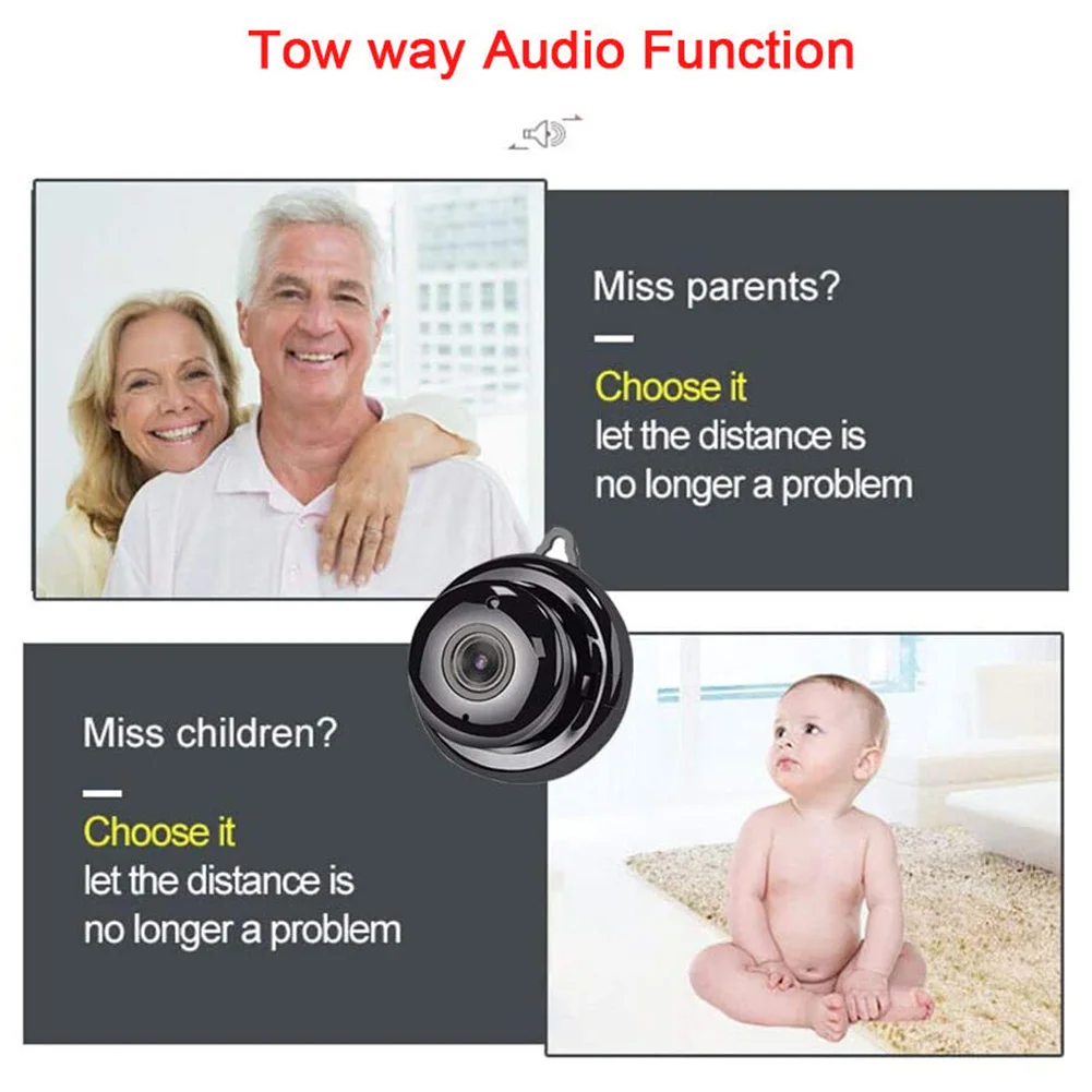 Mini Wifi IP Camera HD 720P Wireless Indoor Camera Nightvision Two Way Audio Motion Detection Baby Monitor V380