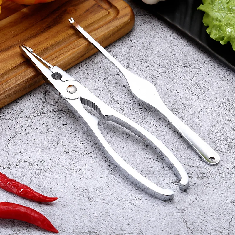 

Zinc Alloy Shrimp Shell Remover Shell Stripping Meat Peeling Shrimp Clip Crab Clip Multi-functional Set Kitchen Gadgets