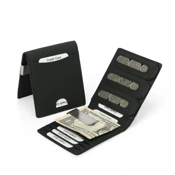 

RFID men's head layer real leather US dollar clip Korean fashion coin bag card package