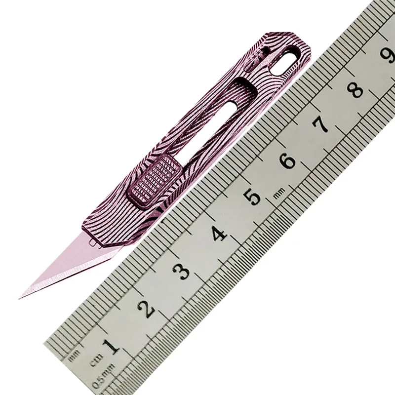NAITHAWK нож для резки одного твердого Дамасского/Timascus ручка Япония OLFA лезвие для резки бумаги мини ножи для подарка офиса - Цвет: Damascus handle