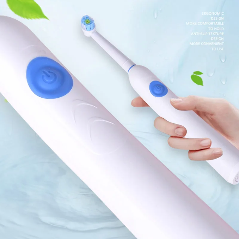 H1201 Rotary Electric Toothbrush Usb Induction Charging Rechargeable Toothbrush Adult 1 Set 3 Tooth Head Waterproof Cleaning Ora