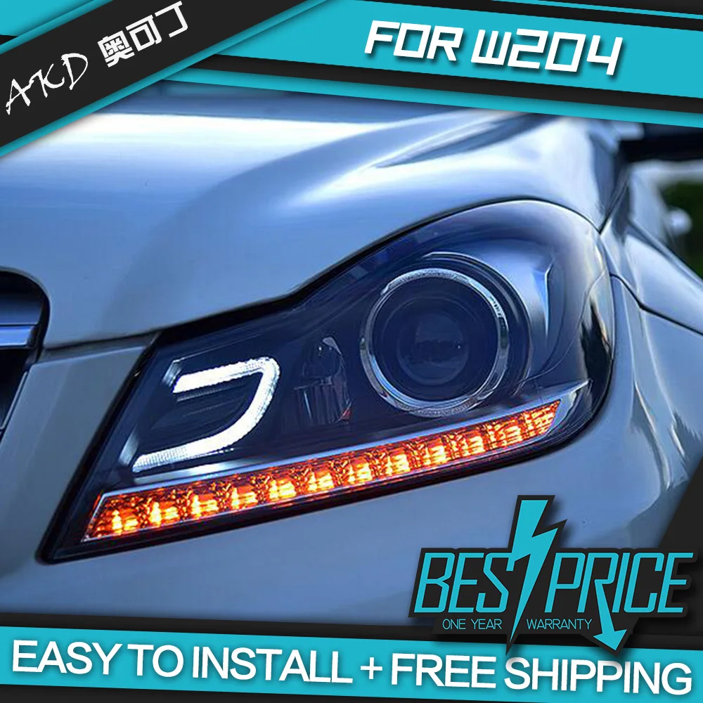 AKD Cars Styling Headlight For Benz W204 C180 C200 C260 Headlights LED