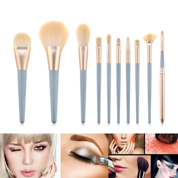 

2019 10pcs Fine Makeup Brush Soft Smooth Beauty Makeup Tools Portable Powder Blush Fan Brush