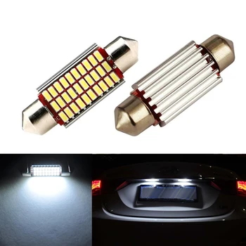 

2x 36mm Pure White CANbus C5W Bulbs For Samsung 3014 SMD License Plate Light For Renault Megane 2