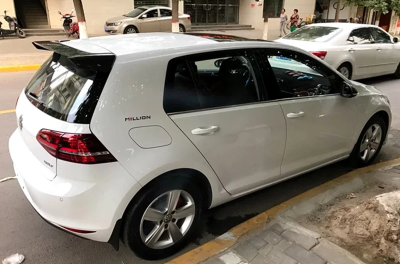 Высококачественный автомобильный спойлер из углеродного волокна для Volkswagen Golf 2013- черное украшение в виде хвостового крыла задние Спойлеры на багажник крылья