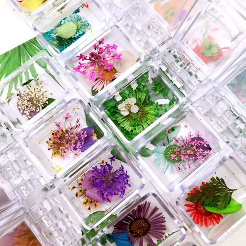 

12Grid/Box Crystal Epoxy Filler Dry Flower Mixed Nail Stickers Decorations Resin Filling Material Craft Art Accessories