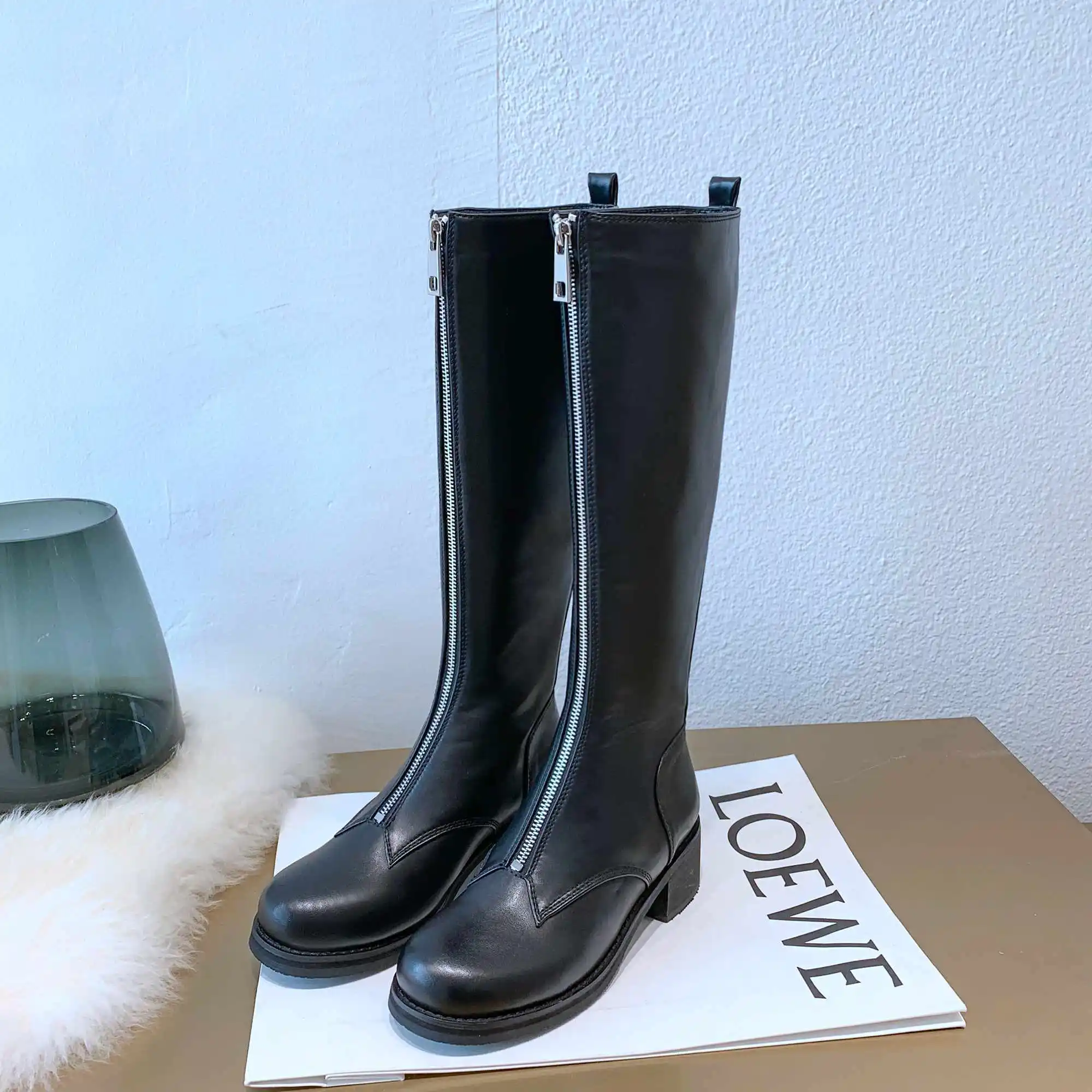 Zapatos de mujer; сапоги до колена; Новая женская зимняя обувь; замшевые мотоботы из коровьей кожи; женская обувь; bottes femme