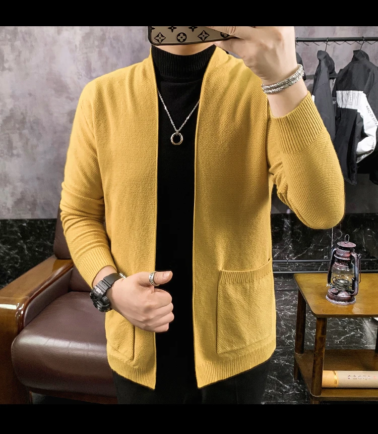 black and yellow cardigan