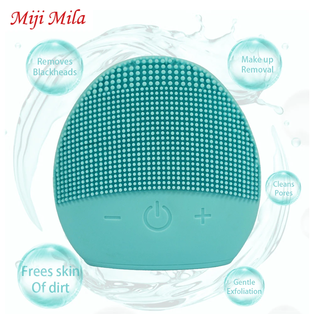 

Miji Mila USB Facial Cleansing Brush Sonic Vibration Mini Face Cleaner Silicone Cleaner Electric Waterproof Brushes