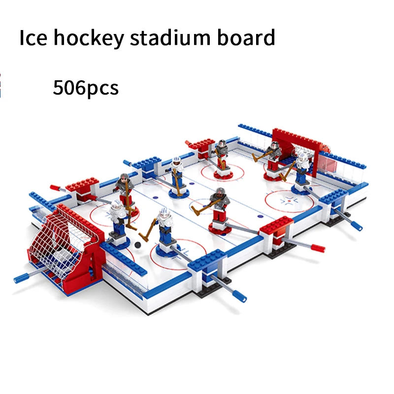 

506pcs assemble ice hockey stadium building block board games educational toys gifts for children