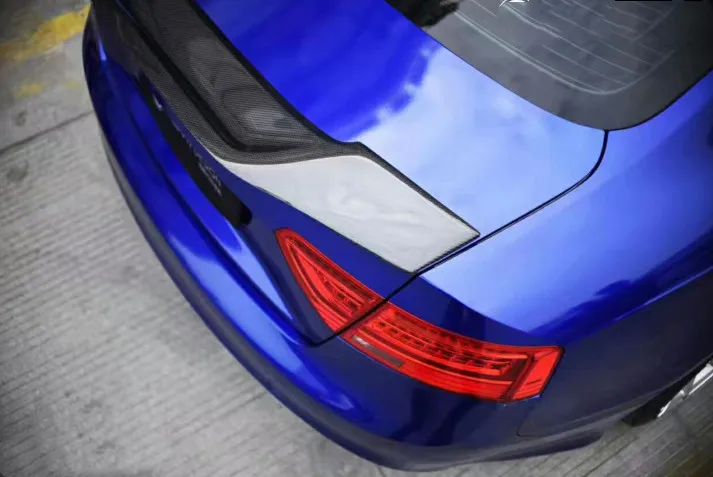 Для Audi A5 Автомобильный задний спойлер R Стиль 4 двери 2009 до углеродного волокна Материал Задний Багажник крыло спойлер