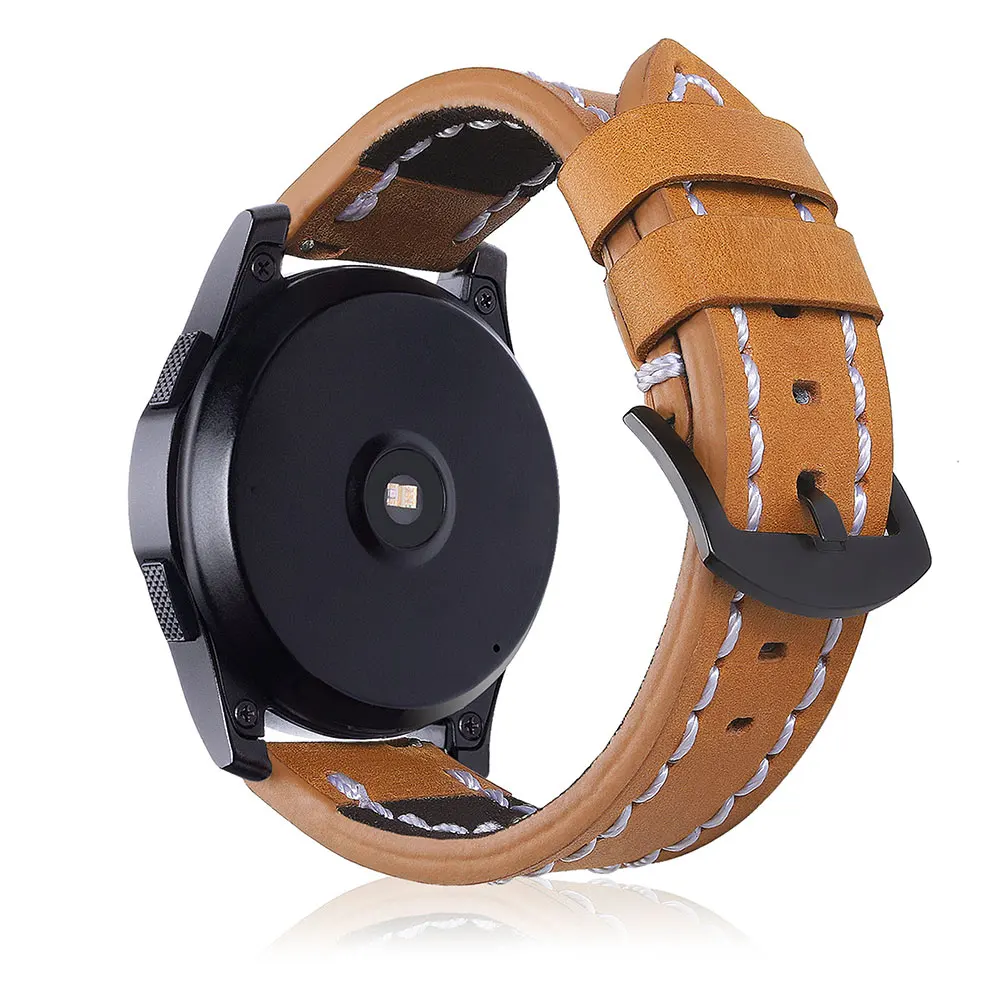 Кожаный 22 мм Универсальный браслет ремешок для samsung Gear2 R380 Замена ремня быстроразъемный ремешок для huawei Watch 2 Classic