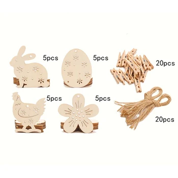

Creative Home Decoration Crafts Handmade Wood Chips Party Easter Props Party Supplies Wooden Pendant