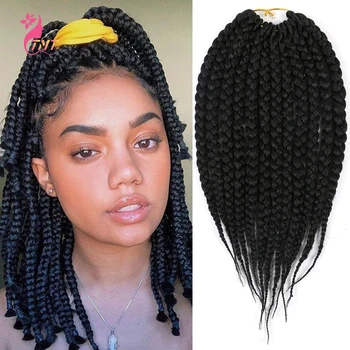 

14'' Box Braids Crochet Hair For Women Goddess Synthetic Twist Braiding Hair Extensions Burgundy Crochet Box Braids 12Strands