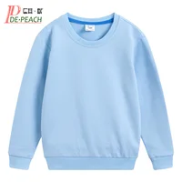 DE PEACH Autumn Cotton Children Loose Casual Sweatshirt Baby Boys Girls Pullover Shirts Teenager Kids Solid Color Bottoming Tops
