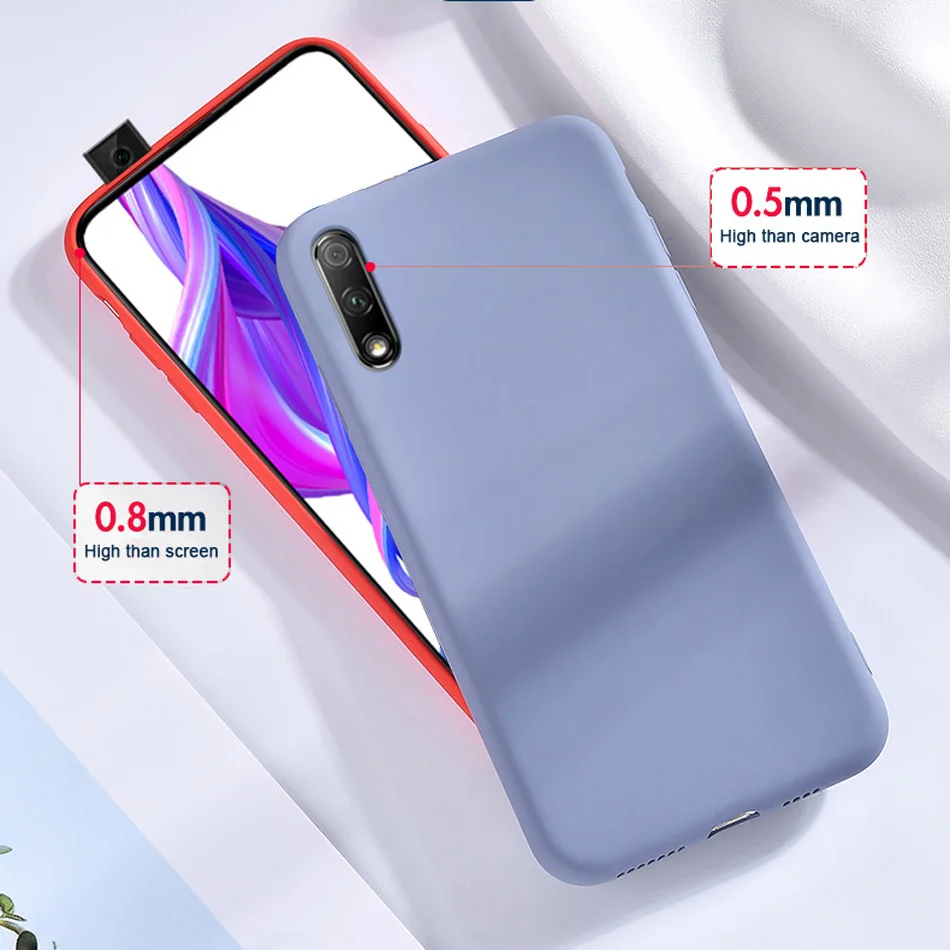 Чехол Honor 9X для Huawei Pro Оригинальный чехол из жидкого силикона резиновая ткань с