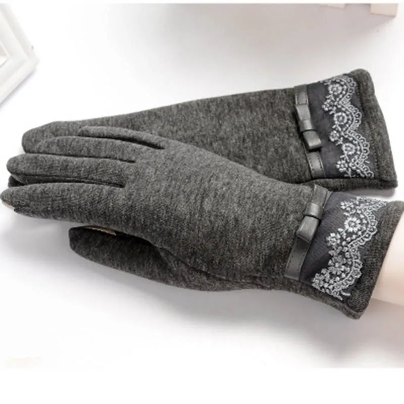 

Autumn winter gloves women touch screen mittens gloves winter warm plus velvet cycling driving gloves knitting gloves E15