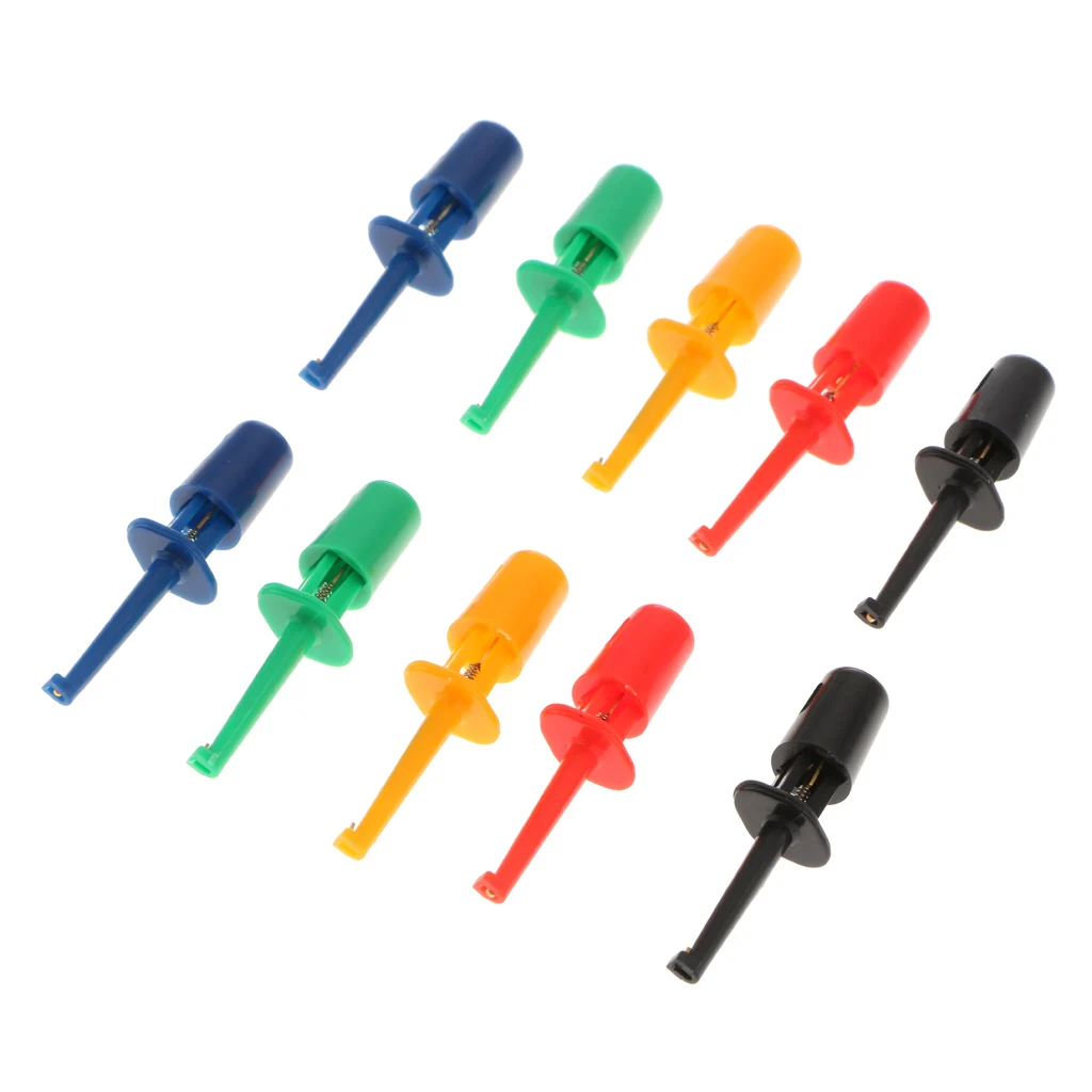 10Pcs Large Size Round Single Hook Clip Test Probe For Electronic Testing