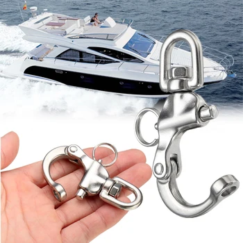 

Stainless Steel Rotary Spring Hook Quick Release Boat Chain Eye Shackle Swivel Bracket Snap Hook Hardware Tool