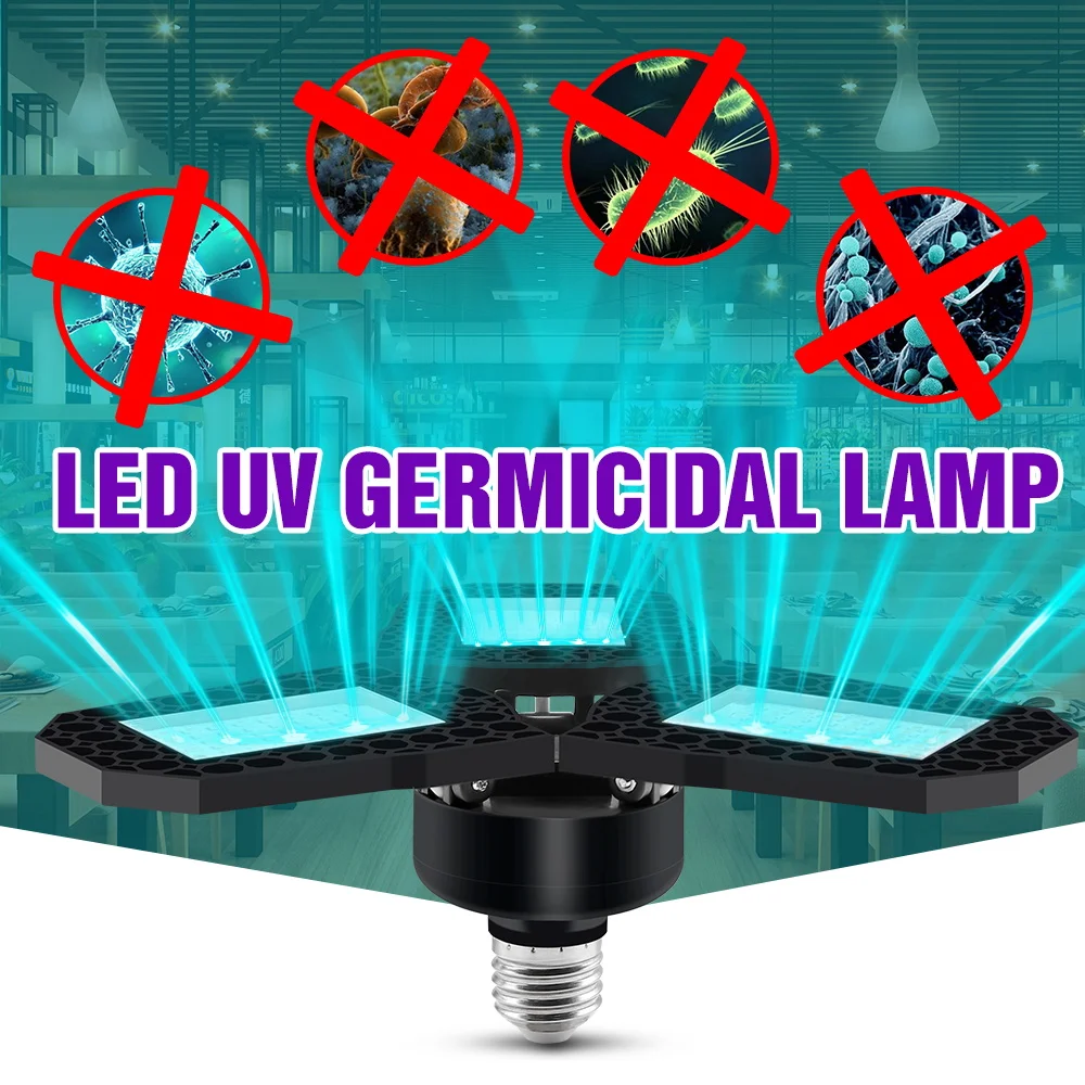 E27 Led UVC бактерицидные лампы 220V Светодиодный УФ Sterlizer лампа 110V Ultravioleta 40 Вт 60 80