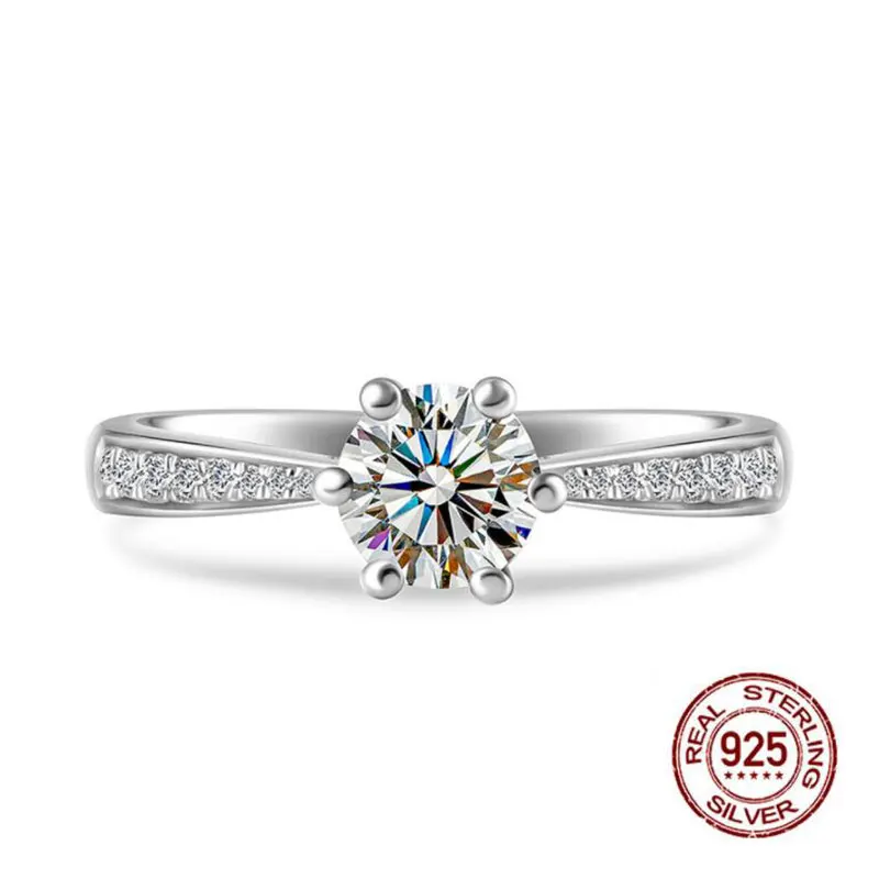 Кольцо Solitaire Soild 925 пробы серебряные ювелирные изделия 1ct китайский Муассанит