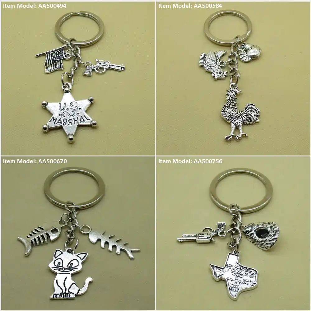 Chaveiro chaveiro emblema marshal eua arma revólver bandeiras estados unidos galo galinha galo galo do zodíaco chinês gatinho osso do gato