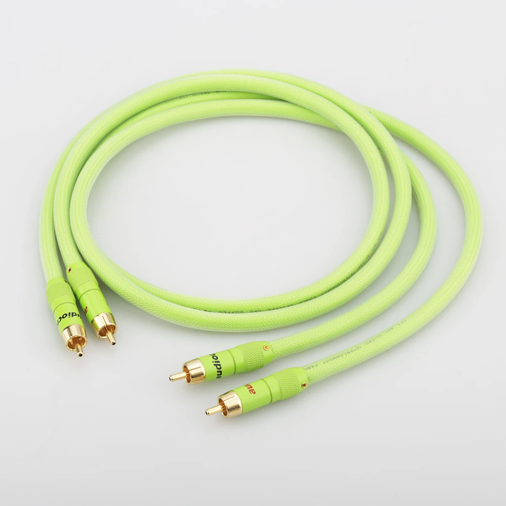 High Quality 6N 99.9999% OFC Male-Male RCA Interconnect Cable with Gold Plated RCA Plug for Hifi System