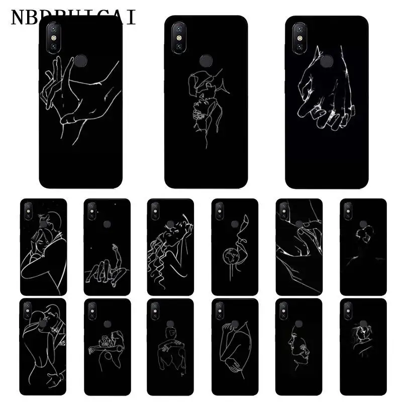 

Fashion Abstract Art Lover Face TPU Soft Silicone Phone Case Cover for Xiaomi 8 9 se 5X Redmi 6pro 6A 4X 7 5plus note 5 7 6pro