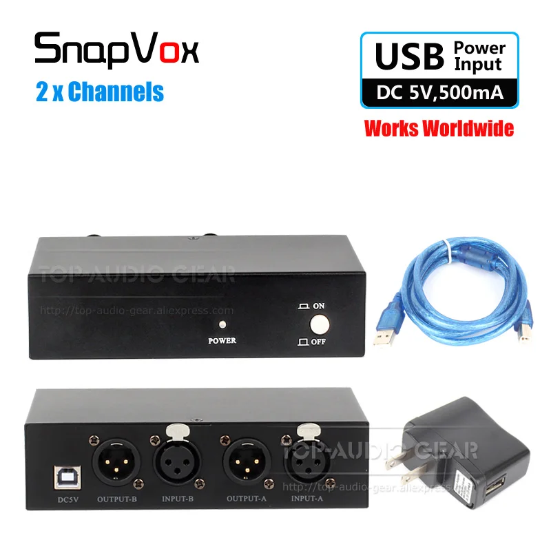 2 X Channels 48 V Phantom Power Supply Dc 48v Condenser Mic Power For