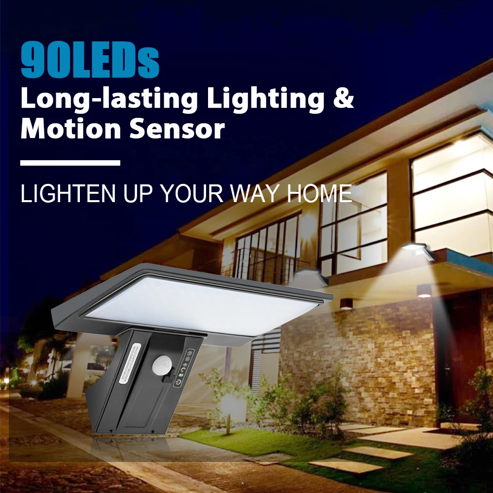 

SHOPLED 90 Led Solar Light Outdoor Garden Solar Lamp Waterproof Lampara Solar Power PIR Motion Sensor Wall Light Decoration