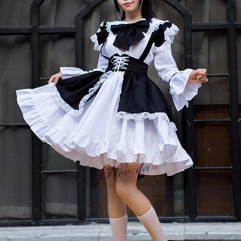 Traje de sirvienta de Anime para hombres y mujeres, vestido de delantal  blanco y negro Sexy, vestidos de Lolita góticos dulces, disfraz de  Cosplay|Disfraces de anime| - AliExpress
